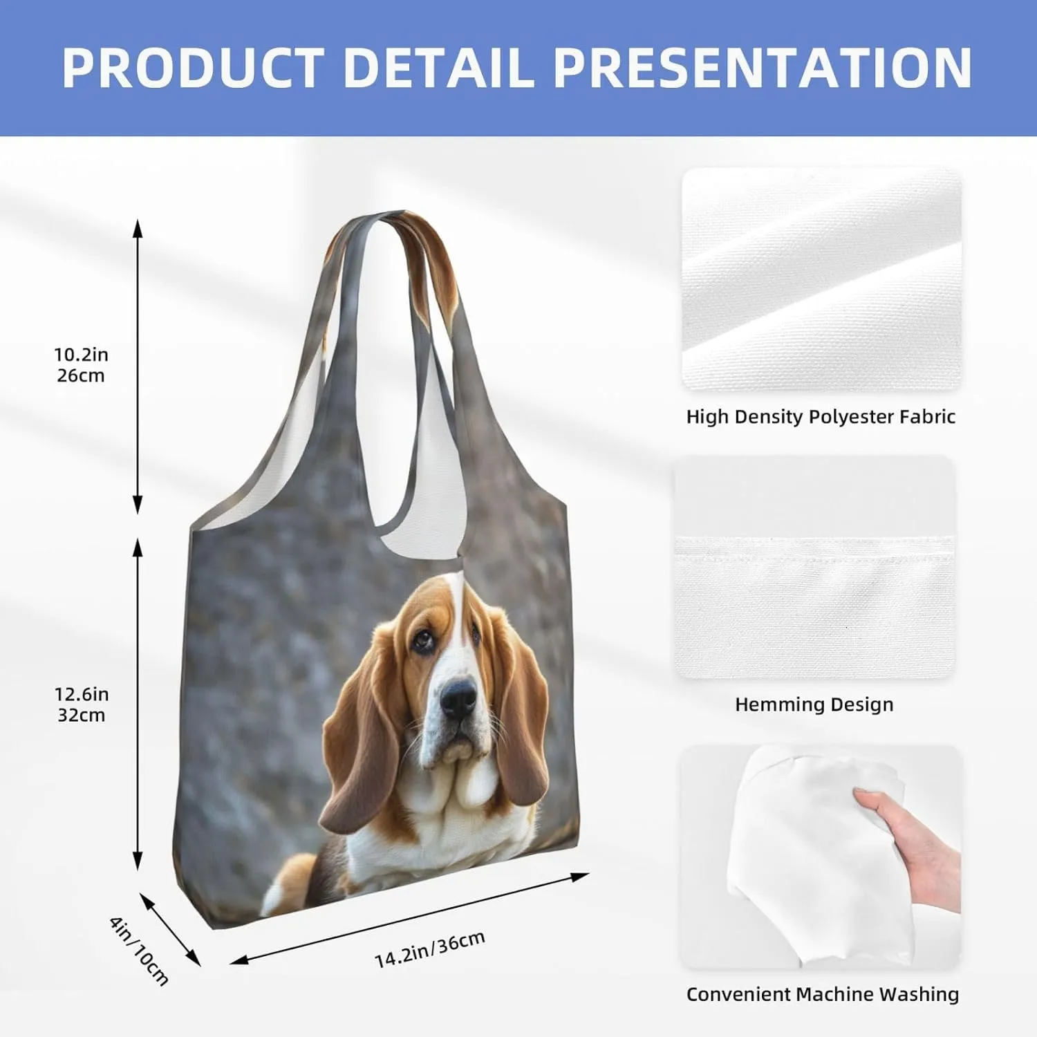 Canvas Tote Bag Reusable Grocery Bags Lightweight Handbag Husky Dog Tote Bag for Shopping Cloth Bags