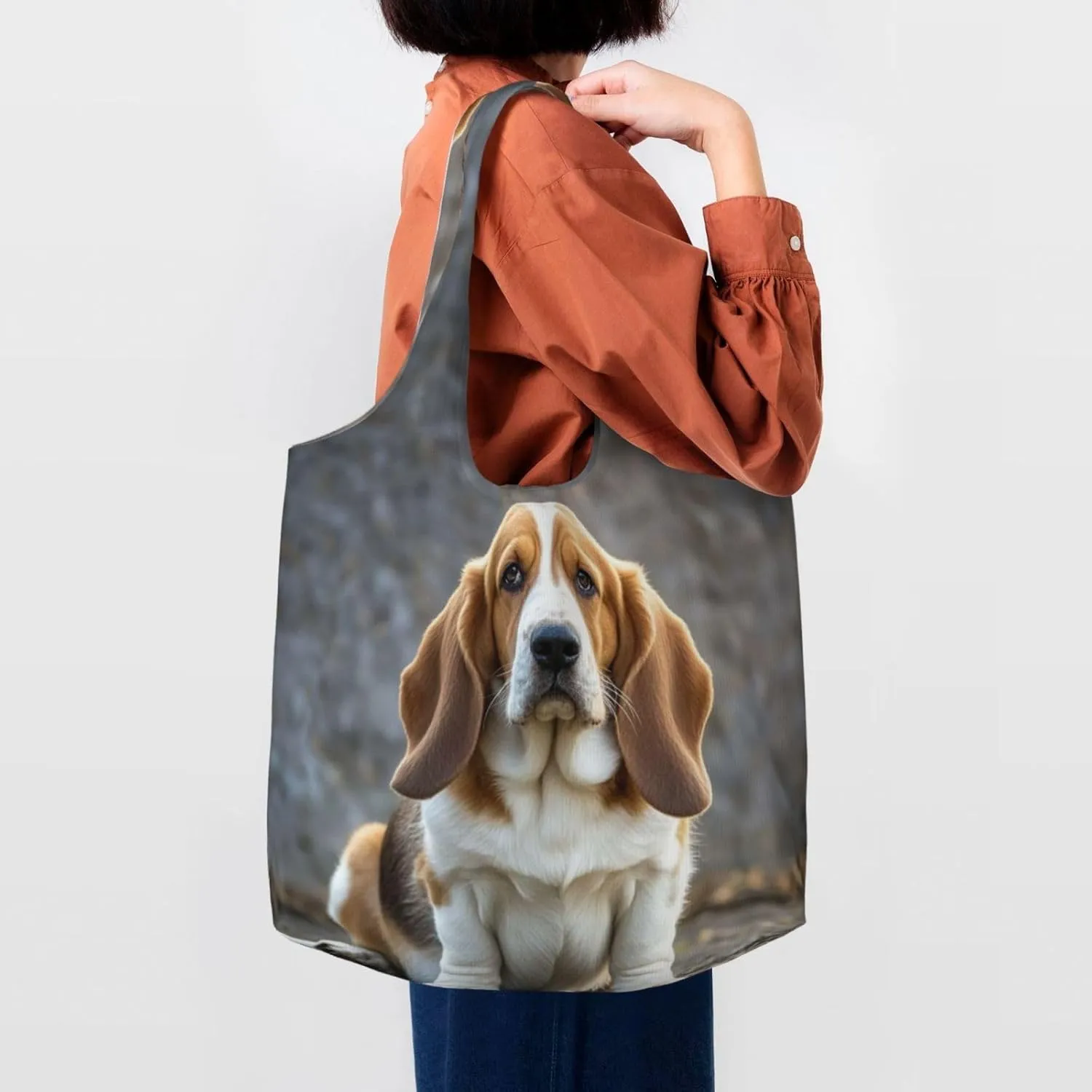 Canvas Tote Bag Reusable Grocery Bags Lightweight Handbag Husky Dog Tote Bag for Shopping Cloth Bags