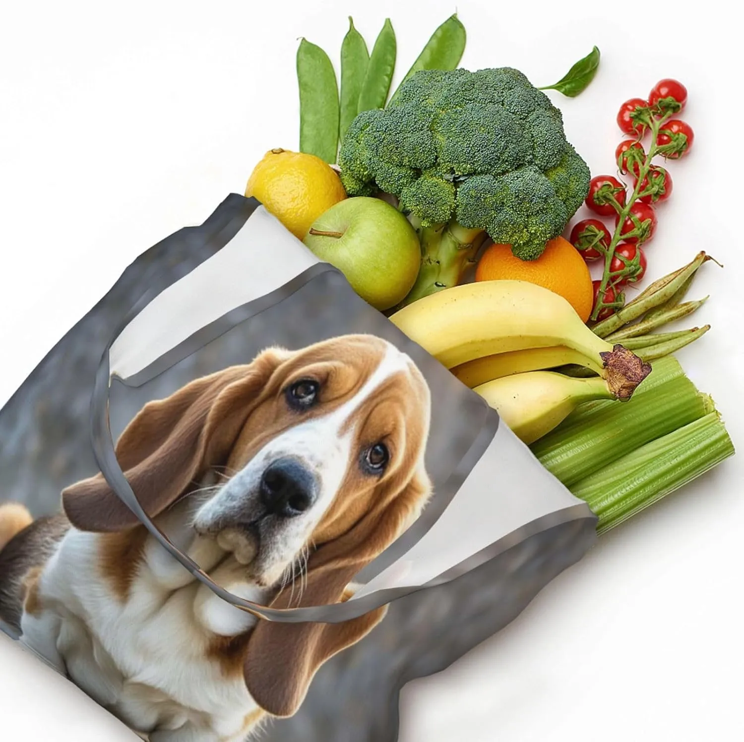 Canvas Tote Bag Reusable Grocery Bags Lightweight Handbag Husky Dog Tote Bag for Shopping Cloth Bags