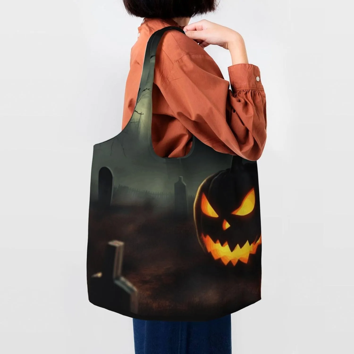 Canvas Tote Bag Reusable Grocery Bags Lightweight Handbag Loon Birds Tote Bag for Shopping Cloth Bags