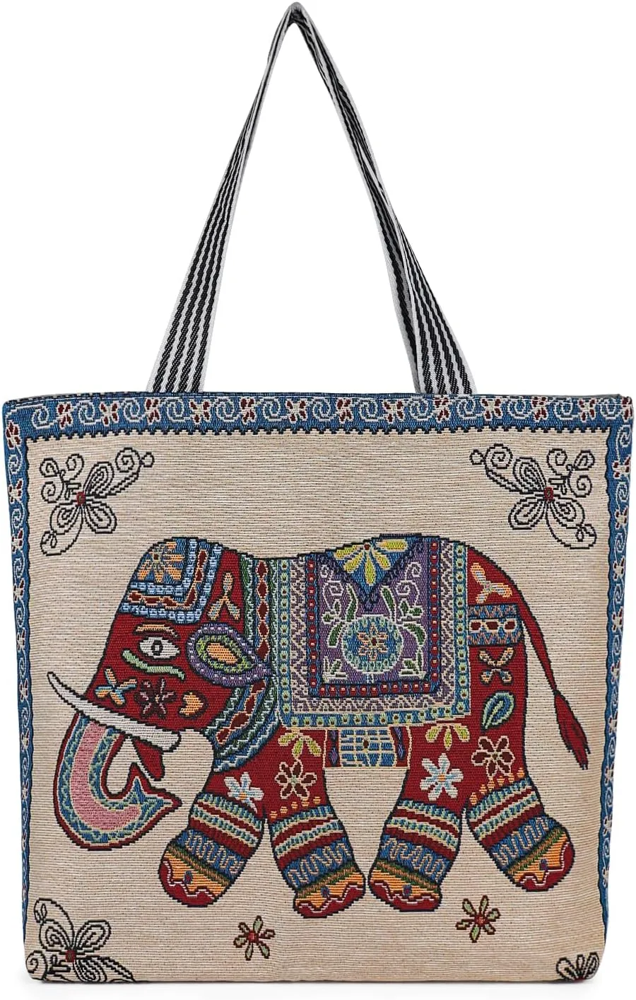 Canvas Tote Bags, Reusable Canvas Bag Canvas Shoulder Bag for Women and Girls, Tote Shoulder Bags with Zipper