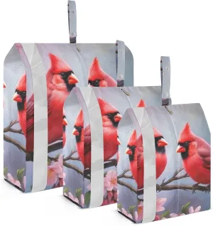 Cardinal Bird Pattern Packing Cubes Set of 3, Lightweight Travel Luggage Organizers Foldable Bags for Easy Packing and Organization