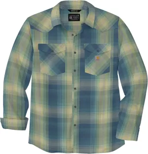 Carhartt Men's Montana Rugged Flex Relaxed Fit Lightweight Long-Sleeve Snap-Front Plaid Shirt