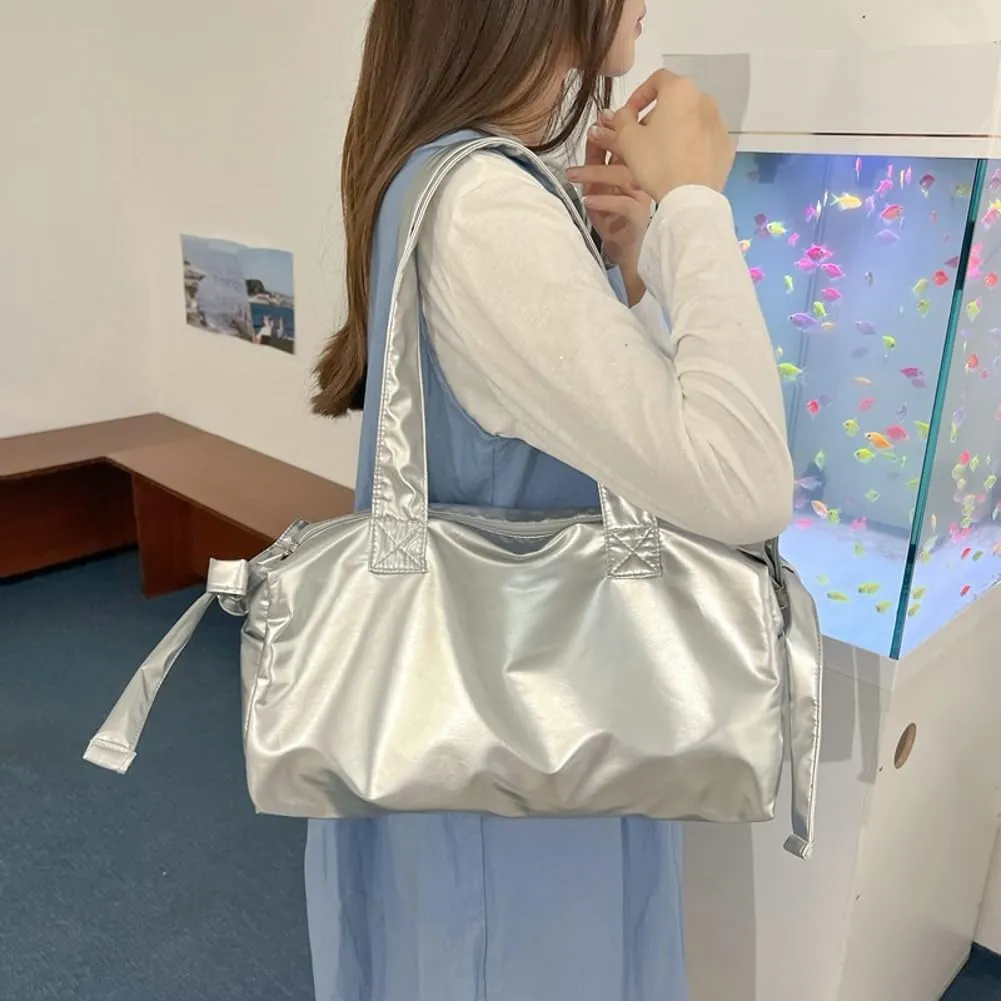 Casual Hobo Bags for Women Korean Boston Bag Slouchy Tote Bag Shoulder Bag Sports Bag Gym Bag Carryall Bag Travel Bag