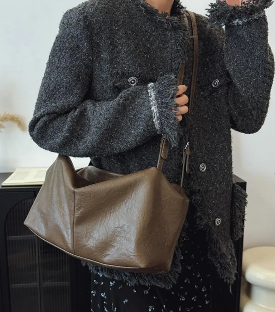 Casual Shoulder Bag Y2k Purse for Women Trendy Vegan Leather Handbag Top Handle Satchel