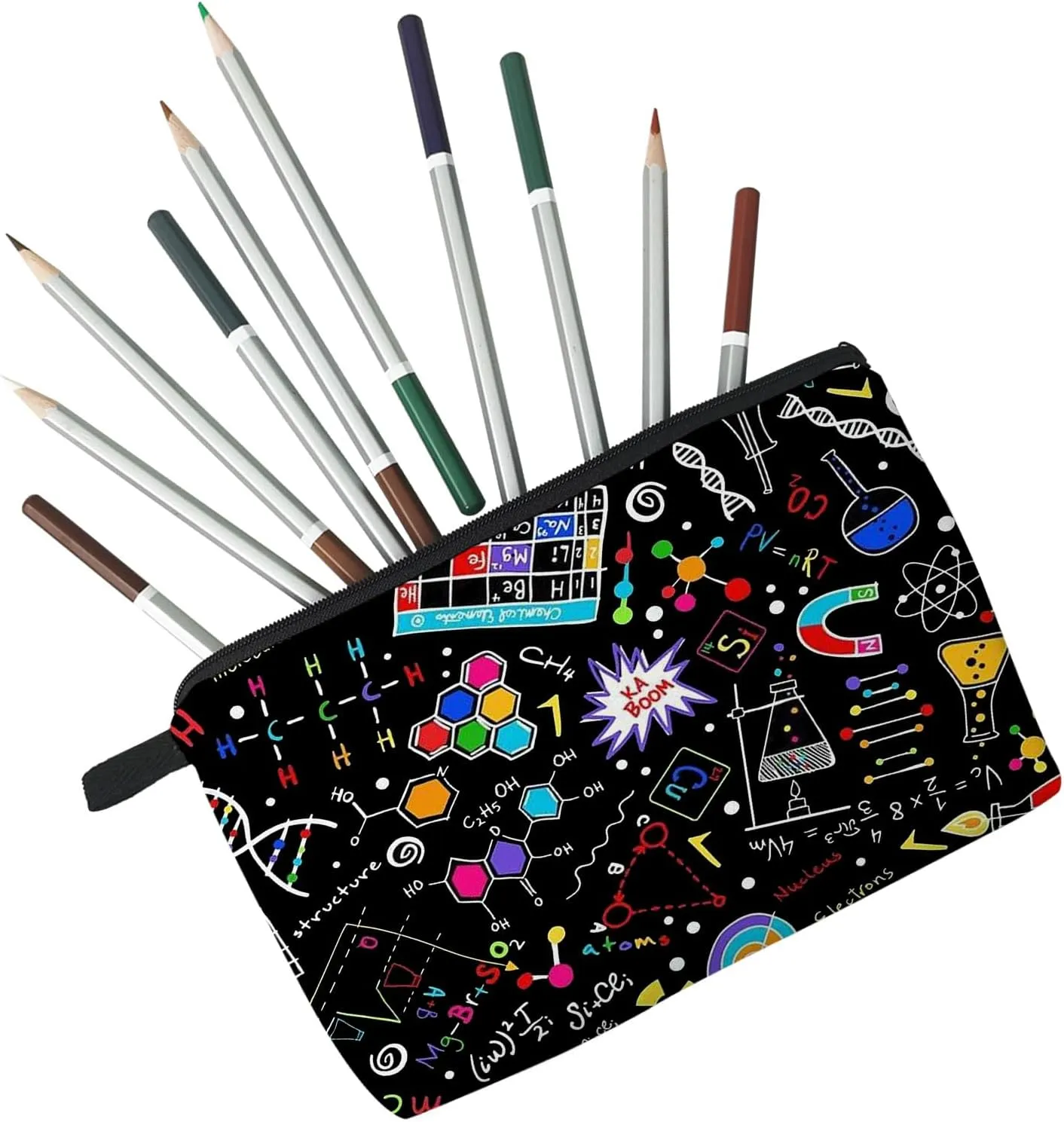 Chemistry Gifts Chemical Elements Makeup Bag Cute Small Organizer Bag Toiletry Zipper Pouch Birthday Graduation Gift Chemical Cosmetic Bag for Women Chemist Graduates Friends