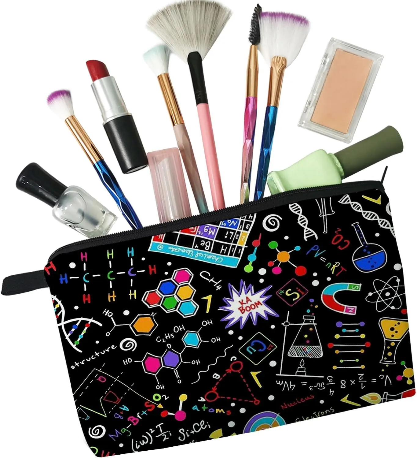 Chemistry Gifts Chemical Elements Makeup Bag Cute Small Organizer Bag Toiletry Zipper Pouch Birthday Graduation Gift Chemical Cosmetic Bag for Women Chemist Graduates Friends