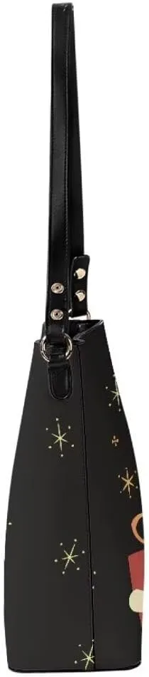 Christmas Shoulder Purse Bucket Bag for Women Leather Tote Bag Stylish Travel Shopping Hobo Bags,Multiple Pockets