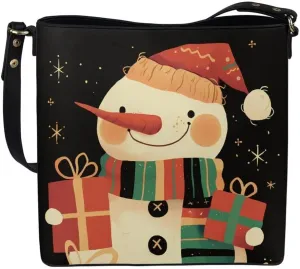Christmas Shoulder Purse Bucket Bag for Women Leather Tote Bag Stylish Travel Shopping Hobo Bags,Multiple Pockets