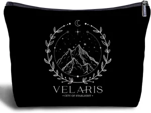 City of Starlight Makeup Bag - A Court of Thorns and Roses Gifts, Night Court, Velaris Book Lovers Readers Women's Zippered Bag for Purse, Bookish Gifts Cosmetic Bags