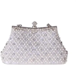 Clutch Bag With Handle Women Evening Bags Beaded Handmade Diamonds Chain Party Shoulder Bags