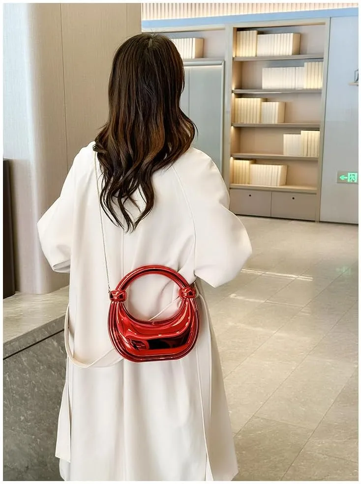 Clutch Purses for Women - Acrylic Evening Bag with Chain Strap Heart Purse for Women Stylish Bags for Parties Weddings