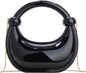 Clutch Purses for Women - Acrylic Evening Bag with Chain Strap Heart Purse for Women Stylish Bags for Parties Weddings