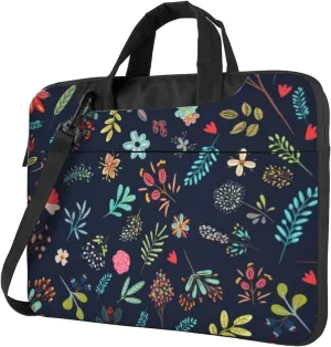 Colorful Flowers Stylish 13-15.6 Inch Laptop Bag For Man And Women, Computer Messenger Bag, Trendy Shoulder Strap Design