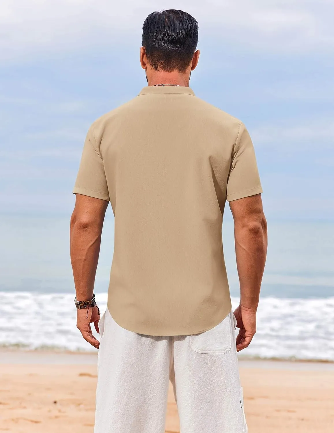 COOFANDY Men's Henley Shirt Short Sleeve Casual T-Shirt Summer Beach Hippie Henley Tee Shirt