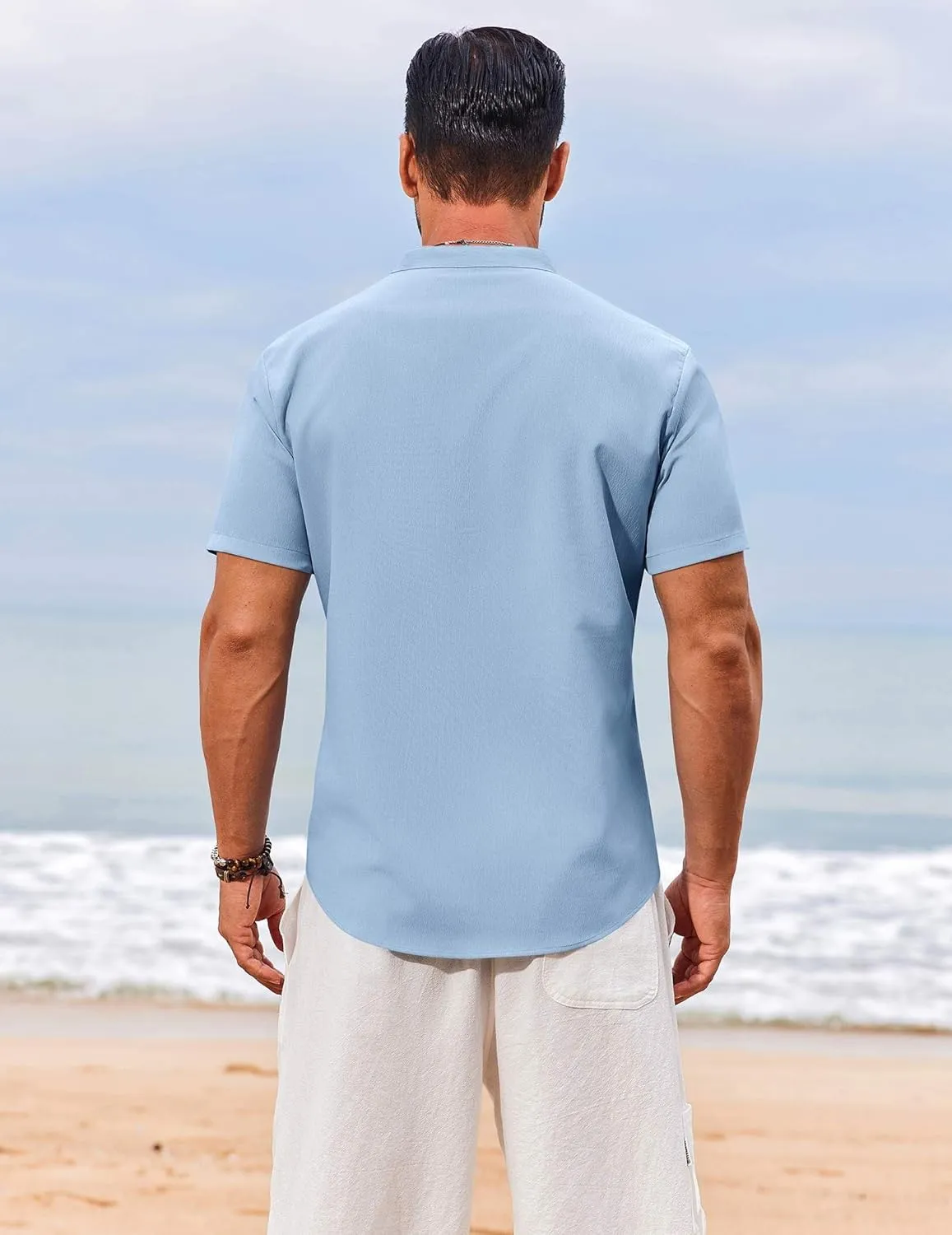 COOFANDY Men's Henley Shirt Short Sleeve Casual T-Shirt Summer Beach Hippie Henley Tee Shirt