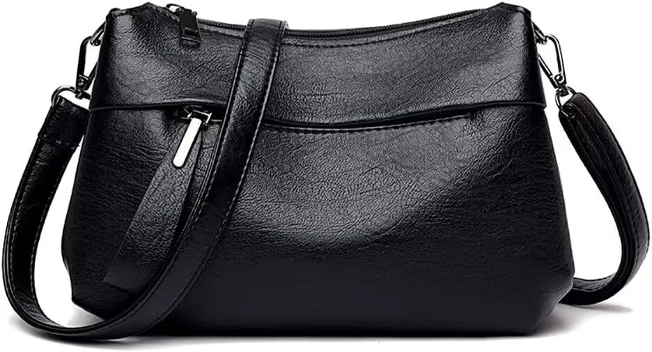 Crossbody Bag for Women Stylish Vintage Shoulder Bag Waterproof Satchel Multi-pockets Handbag with Detachable Strap