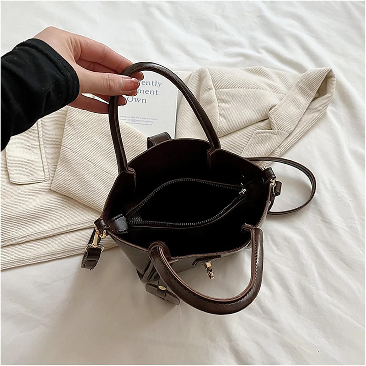 Crossbody Bags Portable Bucket Bagsvintage Women Hand Bag Women Shoulder Tote Female Top-Handle Bags with Pendant