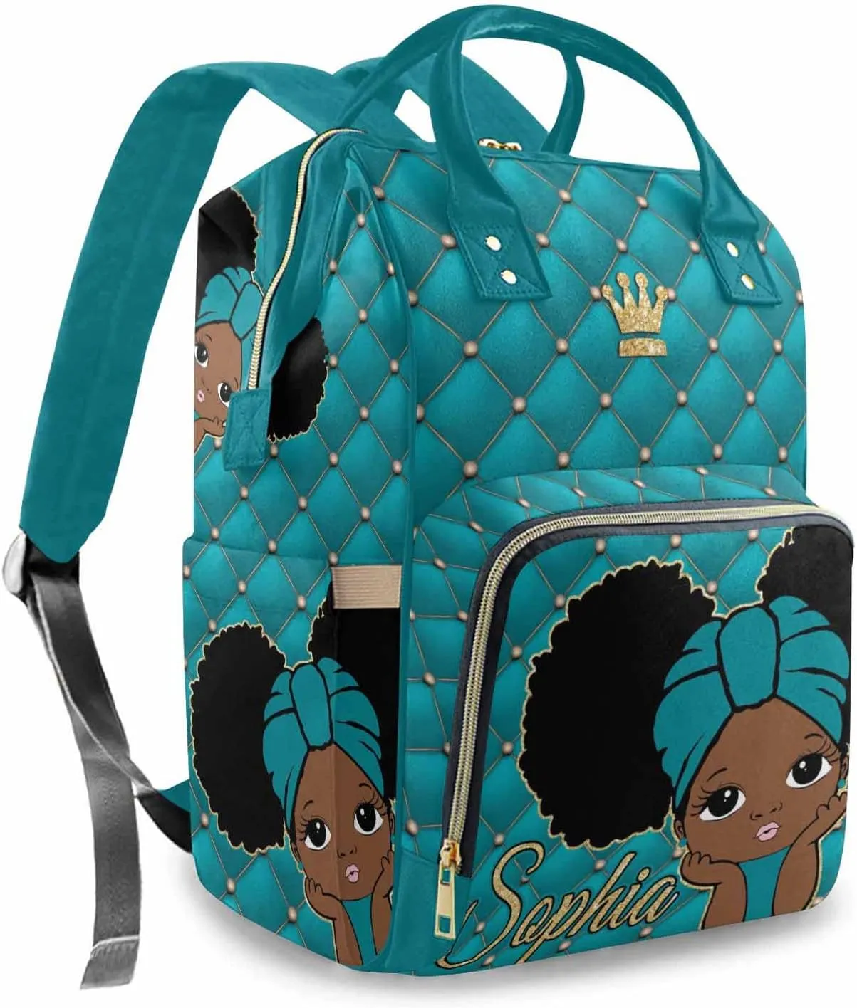 Custom Nursing Bags with Name for Mommy Daddy Personalized Multi-Function Nappy Bags Travel Casual Mummy Backpack with Thermal Pockets for Travel