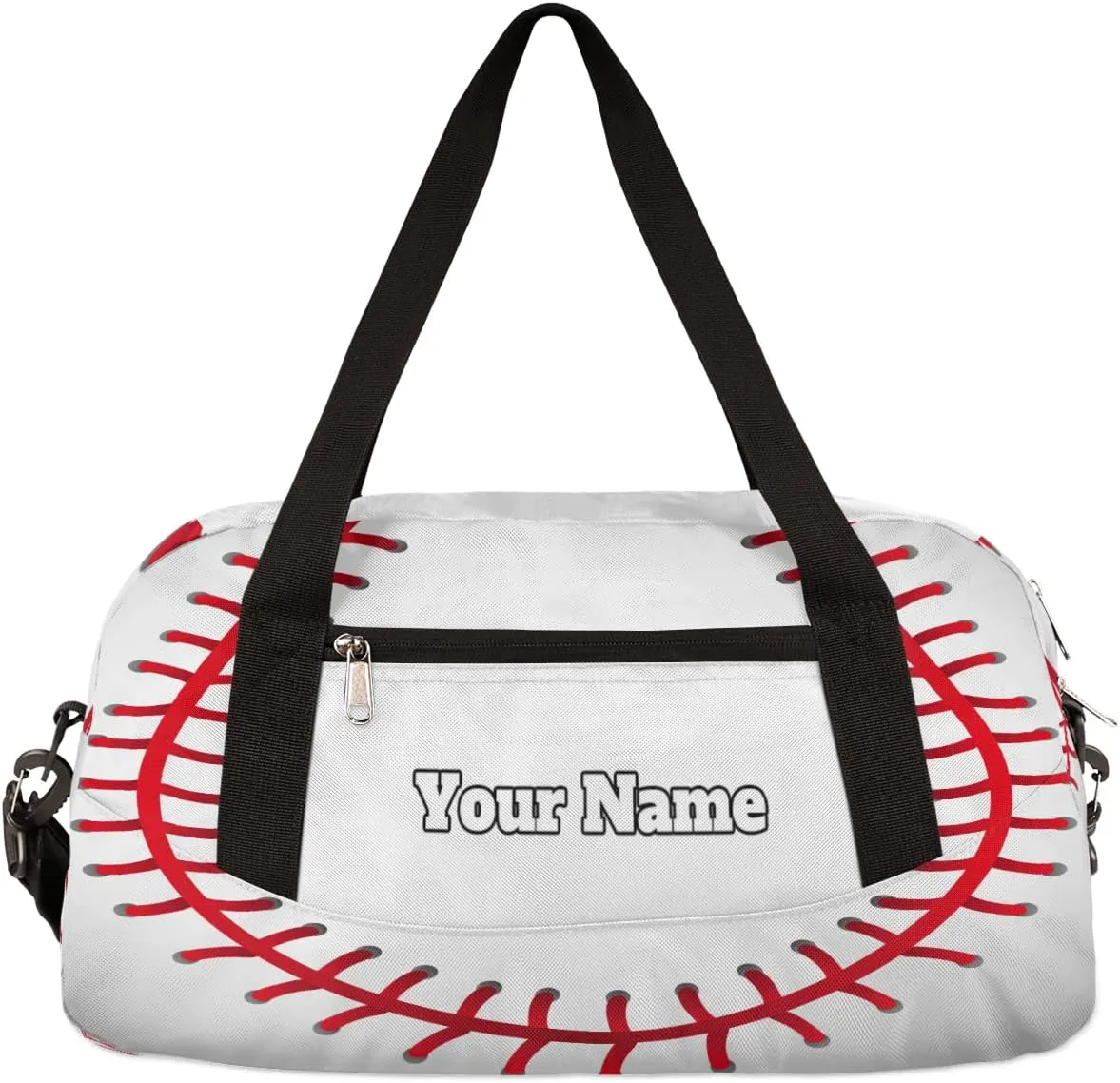 Custom Your Name Abstract Baseball Texture Sport Personalized Text Gym Duffle Bag for Kids,Sports Bag for Teens Boys & Girls Small Waterproof Overnight Weekender Carry School Practice Travel Bag