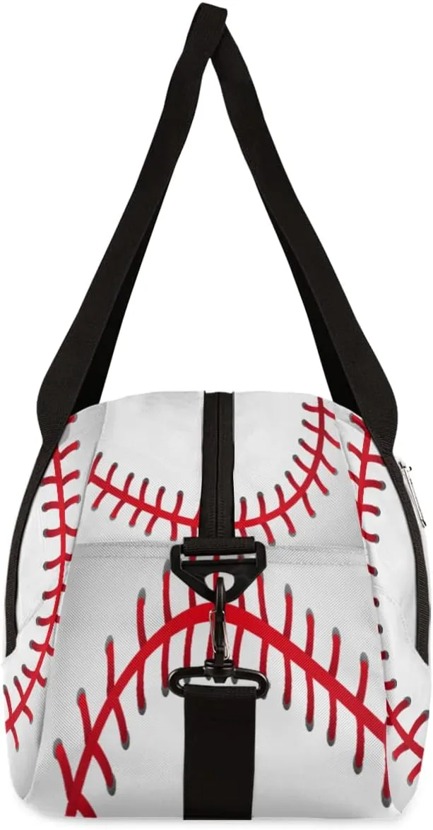 Custom Your Name Abstract Baseball Texture Sport Personalized Text Gym Duffle Bag for Kids,Sports Bag for Teens Boys & Girls Small Waterproof Overnight Weekender Carry School Practice Travel Bag