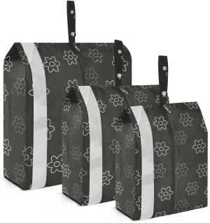 Cute Flower Packing Cubes Set of 3, Lightweight Travel Luggage Organizers Foldable Bags for Easy Packing and Organization