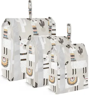 Cute Llama Packing Cubes Set of 3, Lightweight Travel Luggage Organizers Foldable Bags for Easy Packing and Organization