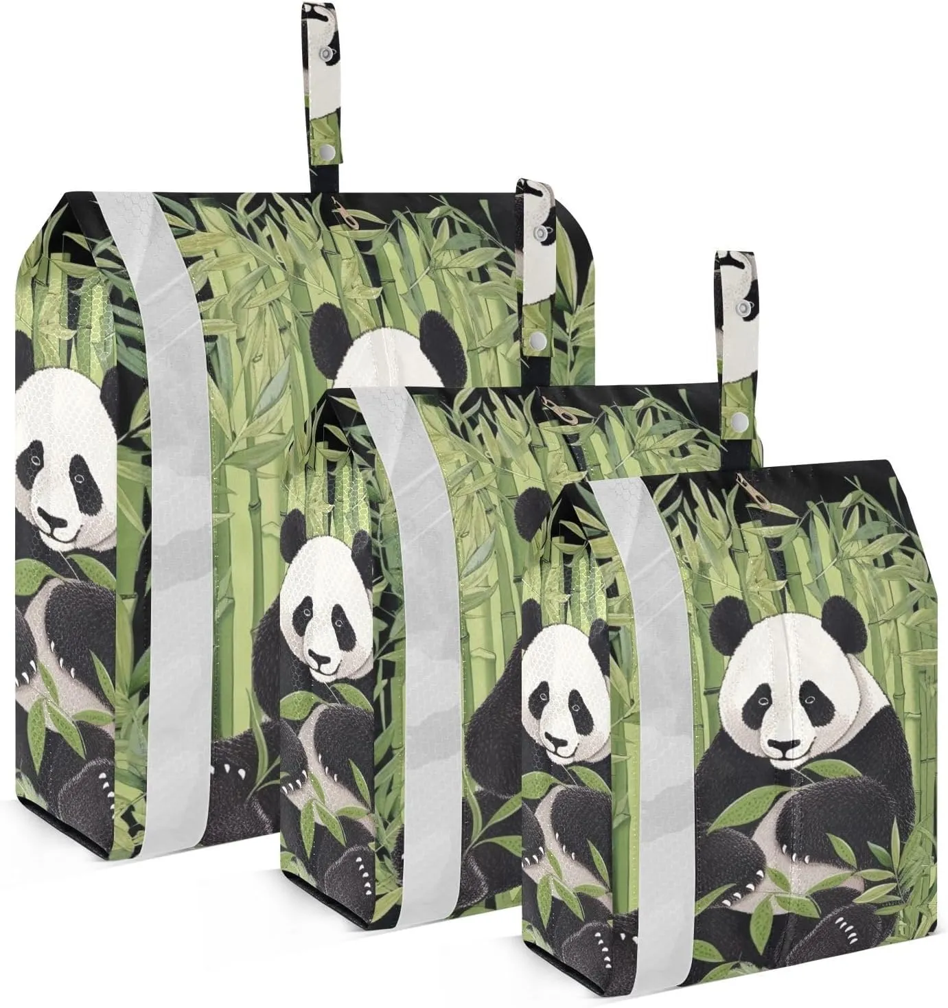 Cute Panda Packing Cubes Set of 3, Lightweight Travel Luggage Organizers Foldable Bags for Easy Packing and Organization