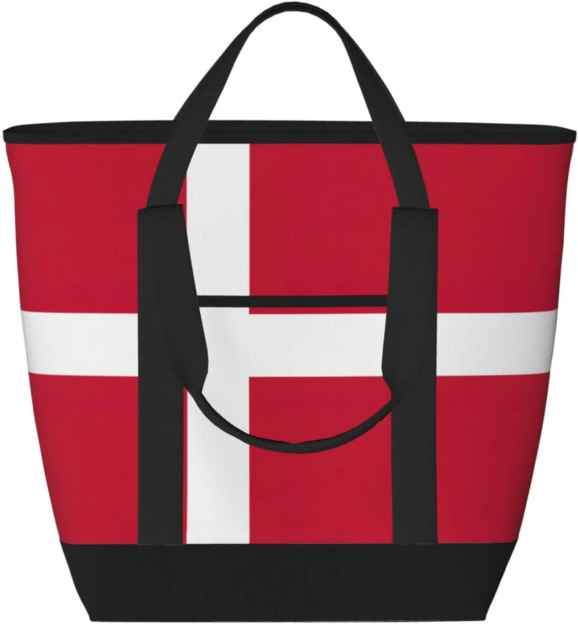 Danish flag Women's tote bags and reusable women's beach bags are suitable for travel insulation and cooling bags.