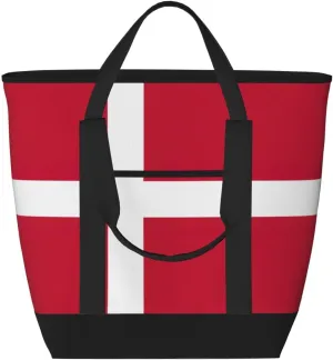 Danish flag Women's tote bags and reusable women's beach bags are suitable for travel insulation and cooling bags.