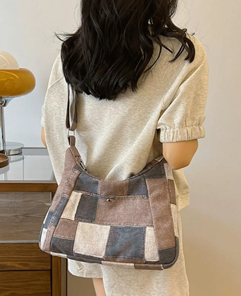 Demin Canvas Hobo Bags for Women Large Shoulder Handbags Work Crossbody Messenger Bag Travel Purse