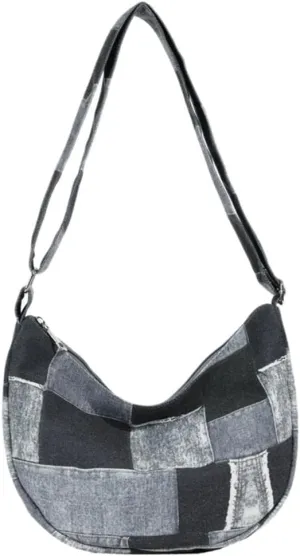 Demin Canvas Hobo Bags for Women Large Shoulder Handbags Work Crossbody Messenger Bag Travel Purse