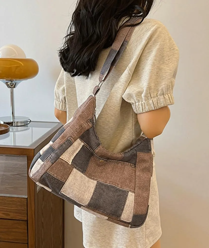 Demin Canvas Hobo Bags for Women Large Shoulder Handbags Work Crossbody Messenger Bag Travel Purse