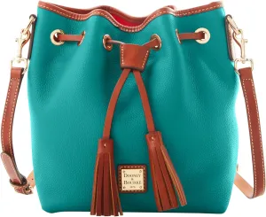 Dooney & Bourke Crossbody Bucket Bags for Women, Pebble Grain Leather Aimee Crossbody Drawstring Purse