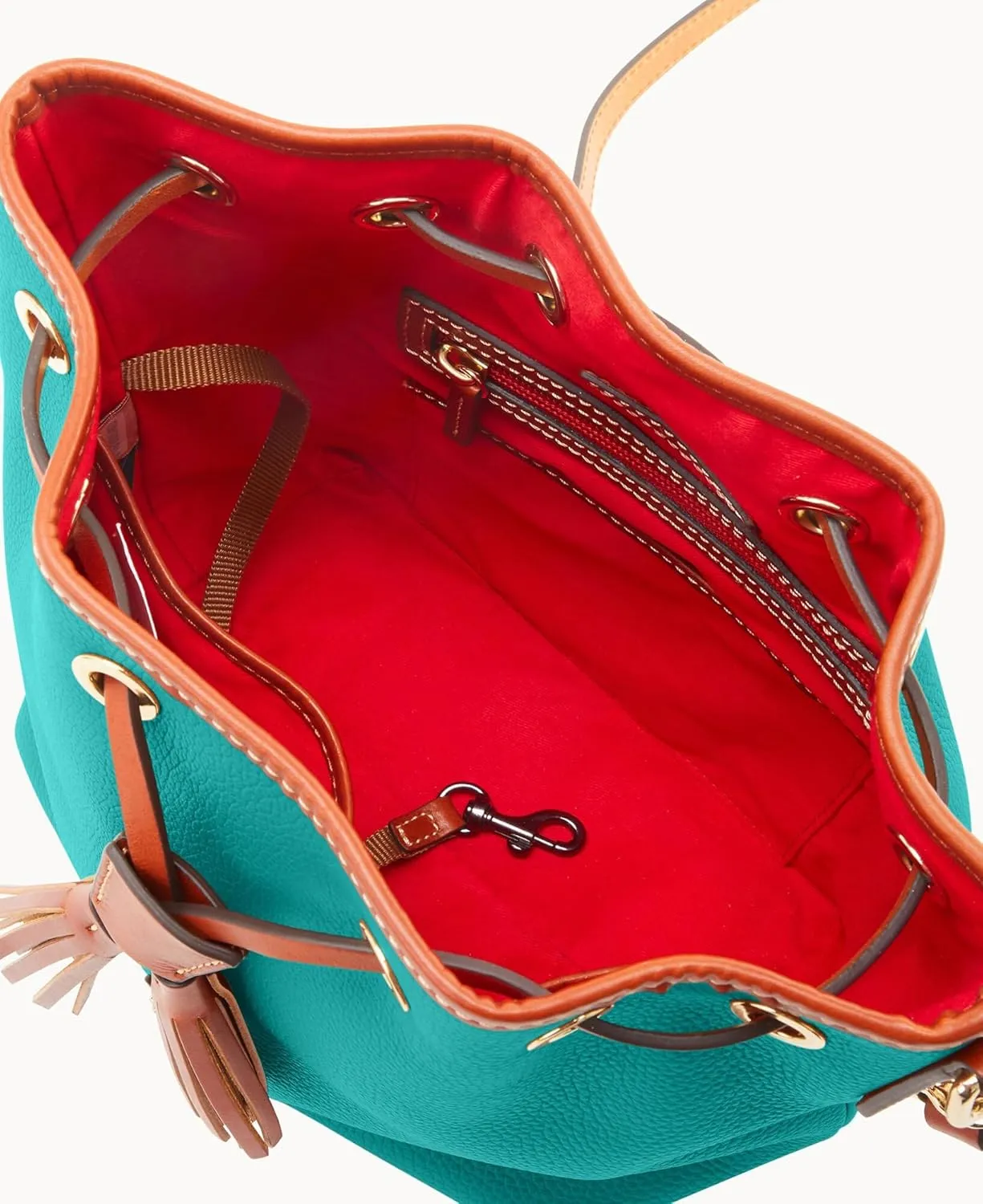 Dooney & Bourke Crossbody Bucket Bags for Women, Pebble Grain Leather Aimee Crossbody Drawstring Purse