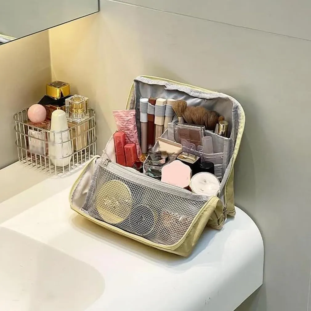 Doresty Makeup Bag, Standing Makeup Bag Doresty, Multi-Purpose Large Capacity Oxford Cloth Standing Make-Up Bags, Portable Toiletry Bags for Make-Up Brushes (#d)