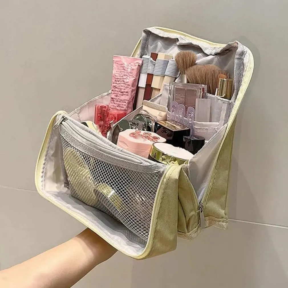 Doresty Makeup Bag, Standing Makeup Bag Doresty, Multi-Purpose Large Capacity Oxford Cloth Standing Make-Up Bags, Portable Toiletry Bags for Make-Up Brushes (#d)