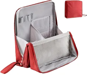 Doresty Makeup Bag, Standing Makeup Bag Doresty, Multi-Purpose Large Capacity Oxford Cloth Standing Make-Up Bags, Portable Toiletry Bags for Make-Up Brushes (#d)
