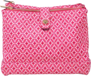 Draper James Travel Cosmetic Pouch, Stylish Makeup Bag with Zipper Closure, Perfect for Organizing Cosmetics and Skincare Essentials, Pink