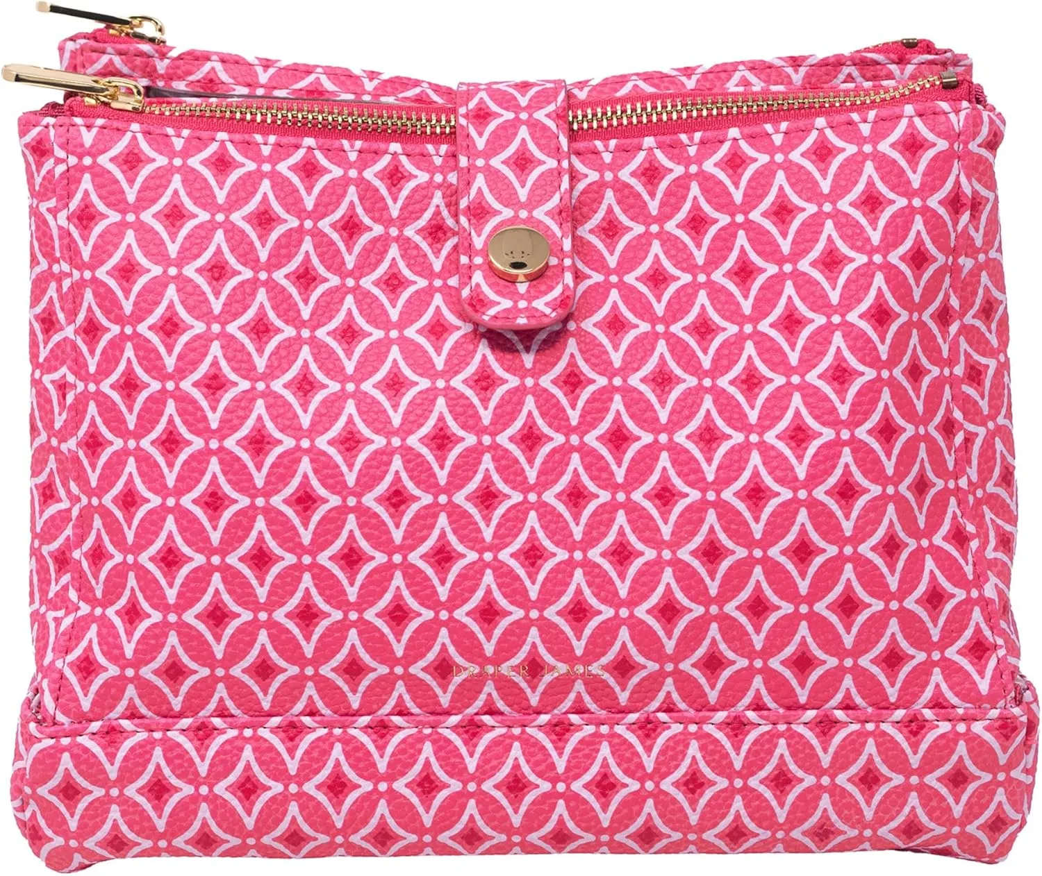 Draper James Travel Cosmetic Pouch, Stylish Makeup Bag with Zipper Closure, Perfect for Organizing Cosmetics and Skincare Essentials, Pink