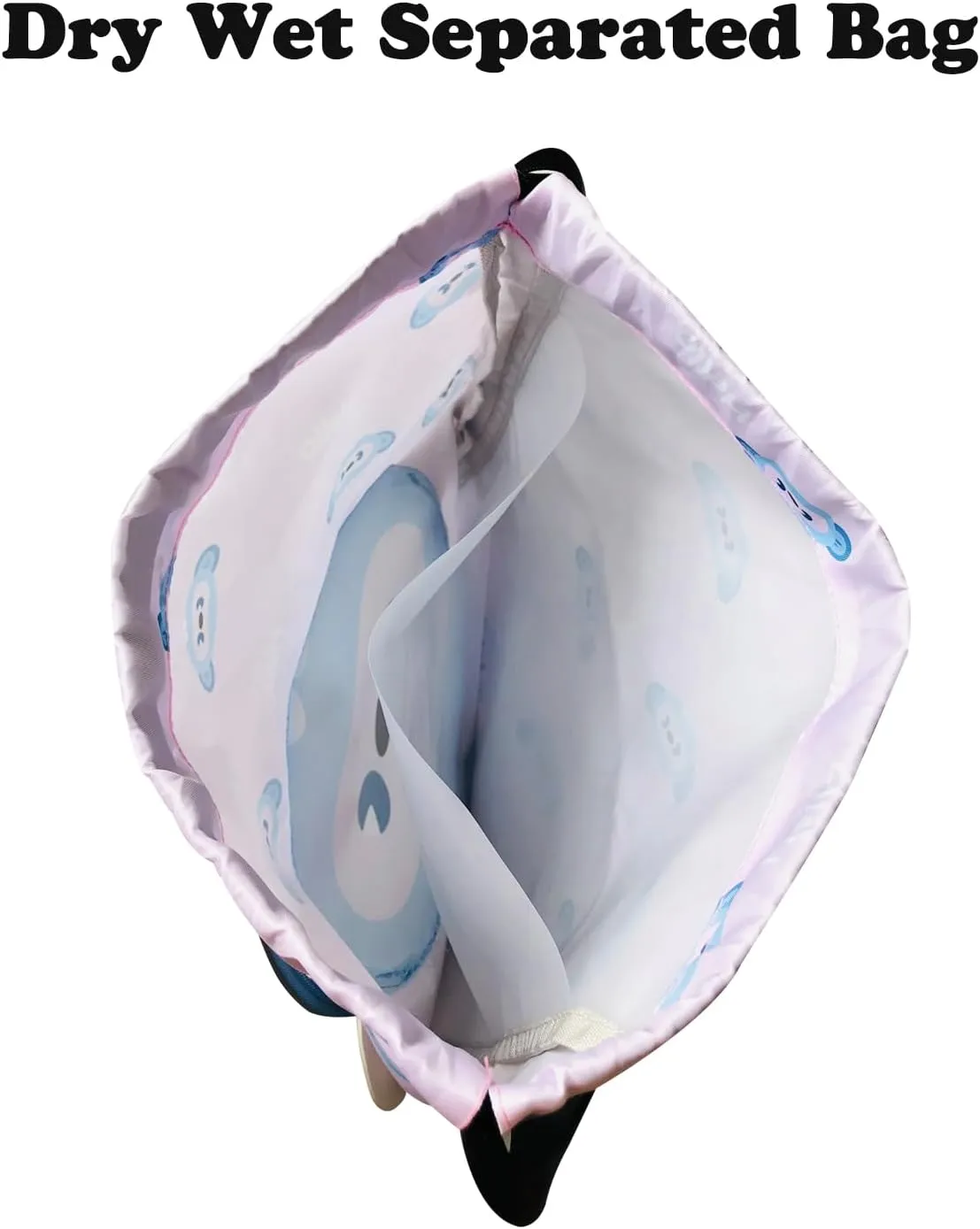 Drawstring Summer Beach Swim Bag for Women Men Swimmers Wet Bathing Suit Swimsuits, Waterproof Dry Wet Separated Gym Swim Bags Sports Workout Backpack Pool Bags Yoga Dance Swimmming Back Pack