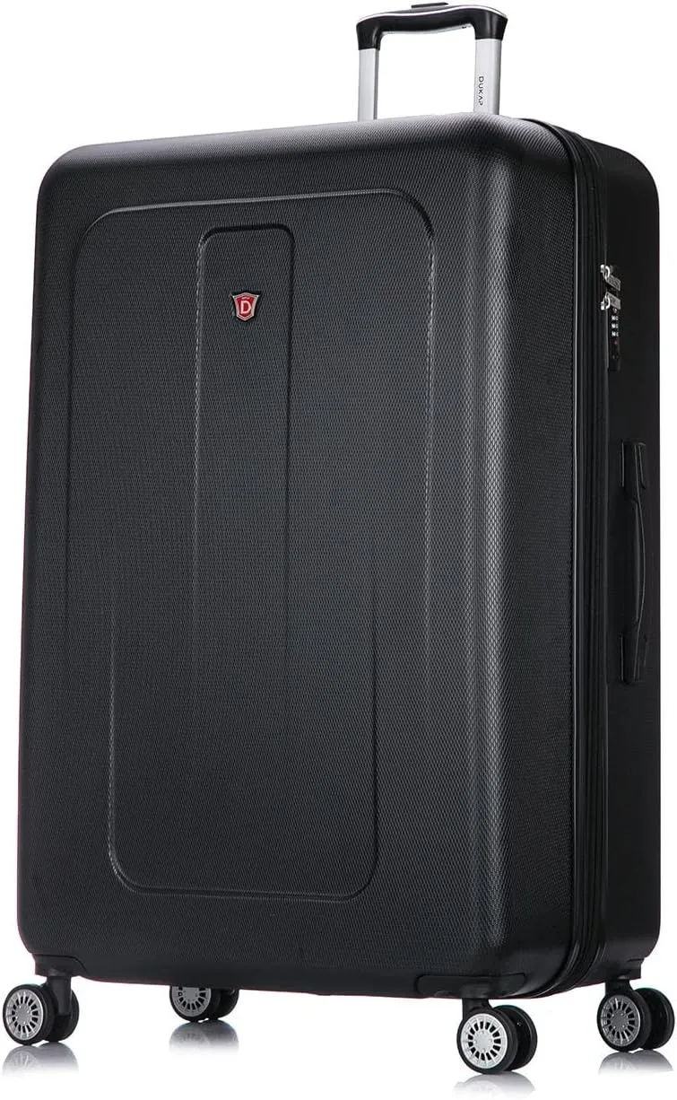 DUKAP CRYPTO Luggage with Spinner Wheel | Spacious Traveling Suitcases, Travel Suitcases with TSA Lock and Ergonomic GEL Handle | 2 Piece Hardside Luggage Set (20"/28") | Black
