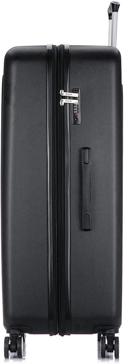 DUKAP CRYPTO Luggage with Spinner Wheel | Spacious Traveling Suitcases, Travel Suitcases with TSA Lock and Ergonomic GEL Handle | 2 Piece Hardside Luggage Set (20"/28") | Black