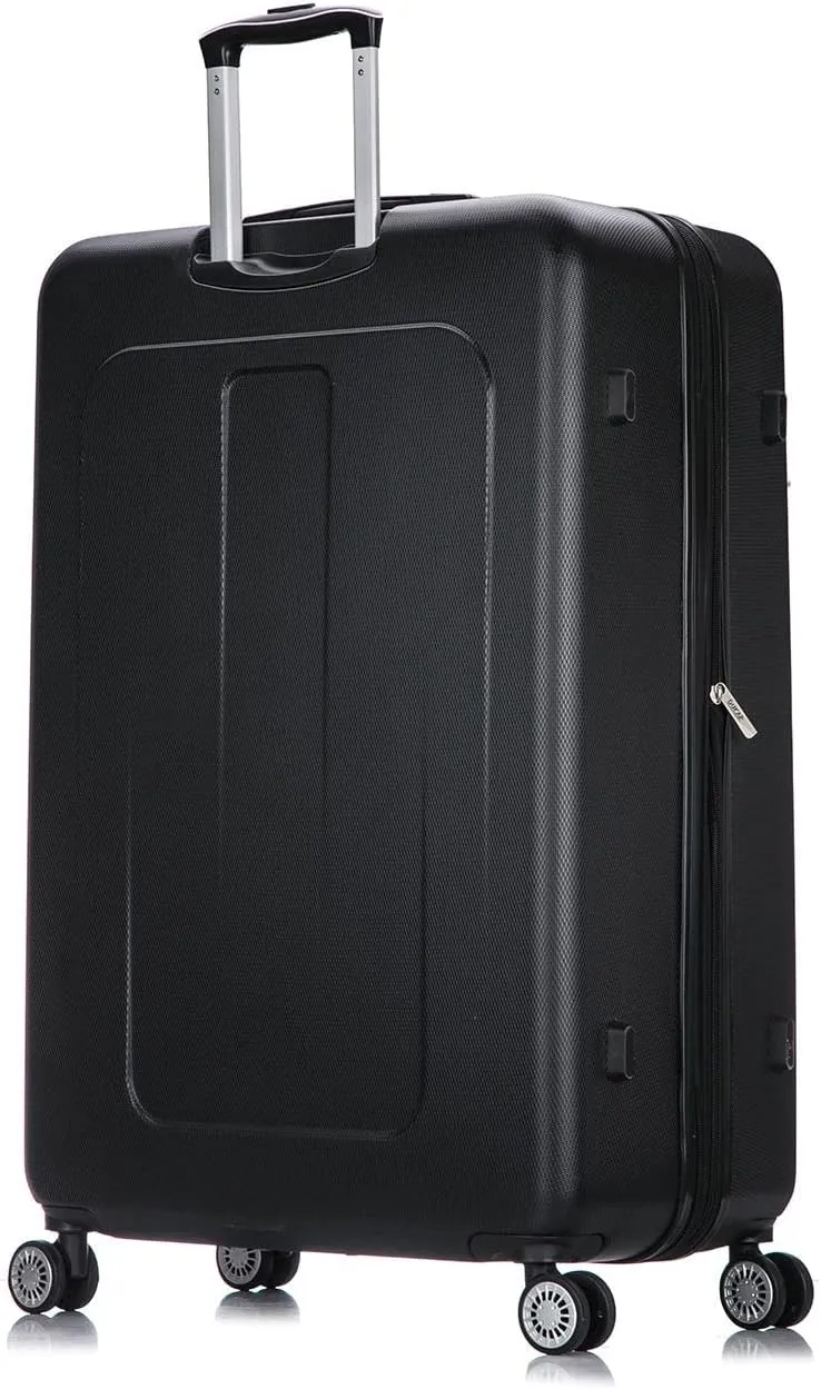 DUKAP CRYPTO Luggage with Spinner Wheel | Spacious Traveling Suitcases, Travel Suitcases with TSA Lock and Ergonomic GEL Handle | 2 Piece Hardside Luggage Set (20"/28") | Black