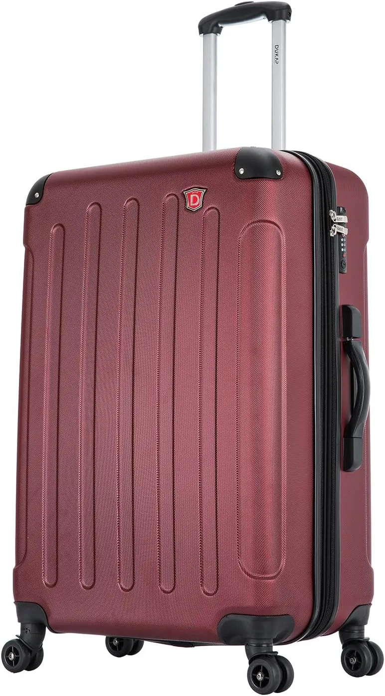 DUKAP INTELY Suitcase with Ergonomic GEL Handle | Spacious Hardside Travel Luggage with TSA Combination Lock and Digital Weight Scale | 28 Inch Medium Spinner Suitcase | Wine