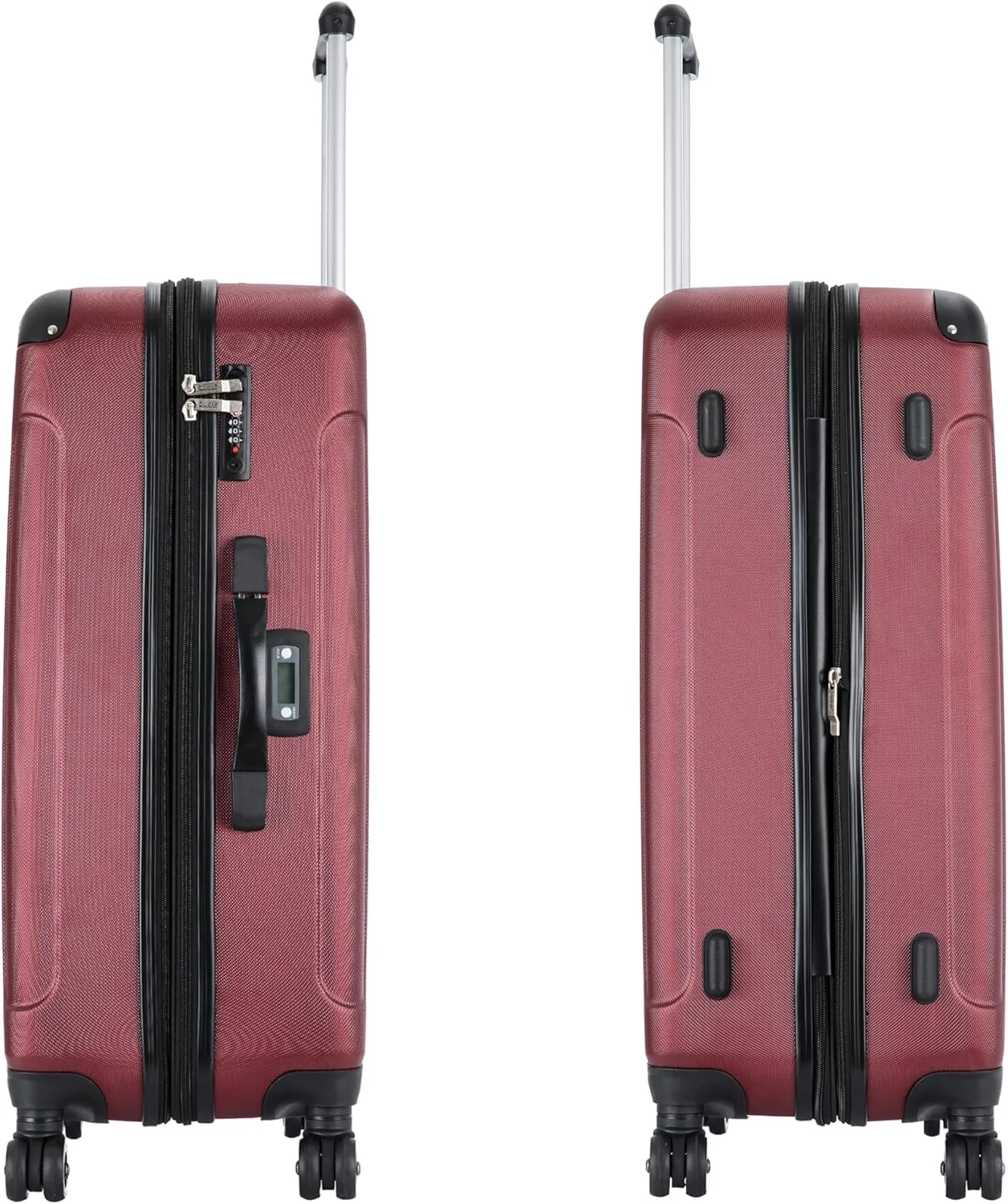 DUKAP INTELY Suitcase with Ergonomic GEL Handle | Spacious Hardside Travel Luggage with TSA Combination Lock and Digital Weight Scale | 28 Inch Medium Spinner Suitcase | Wine