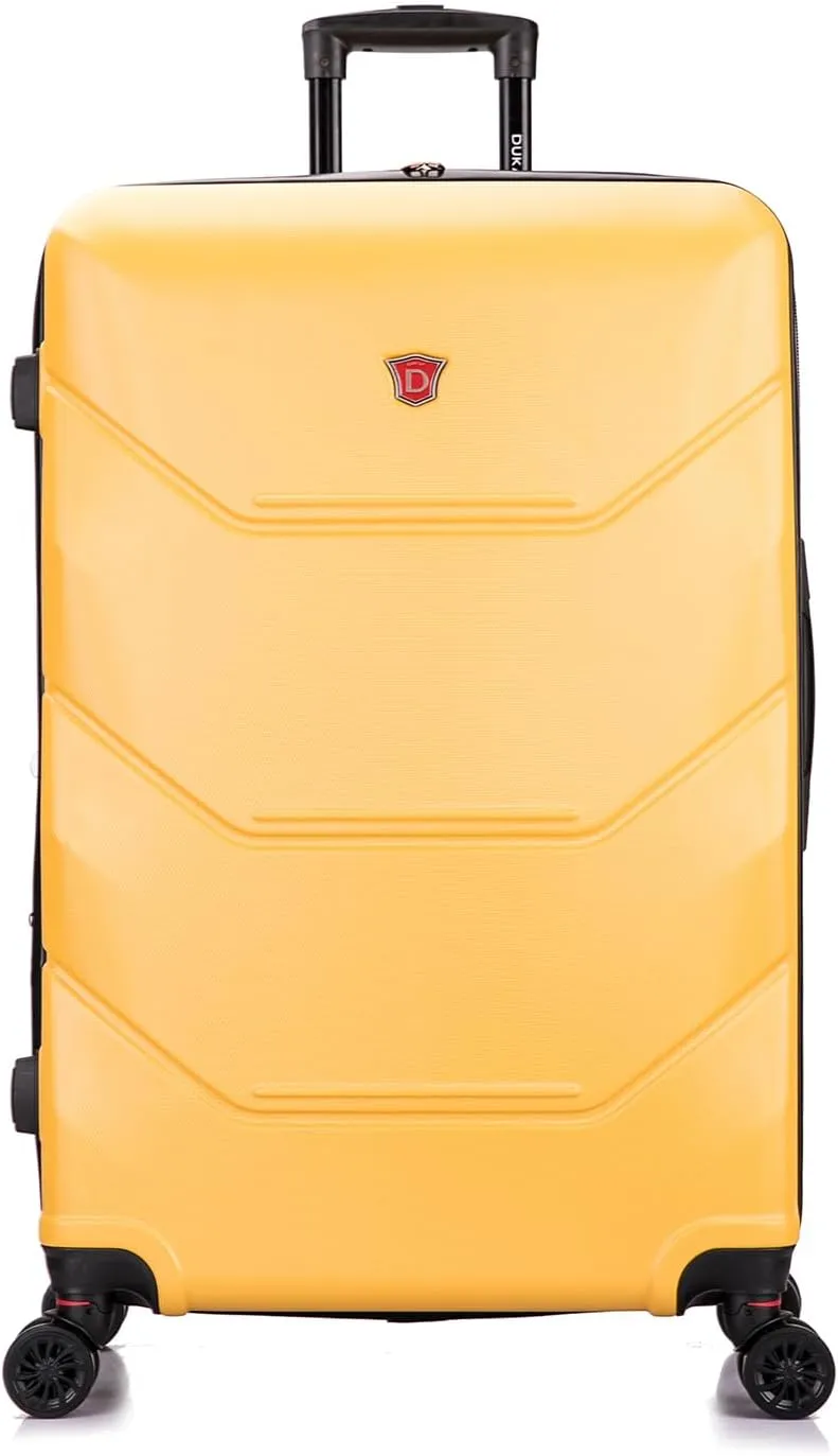 DUKAP ZONIX Luggage with Spinner Wheels | Durable Lightweight Hardside Suitcase, Spacious Travel Bag with Handle and Trolley | 30 Inch Large Checked Luggage | Mustard