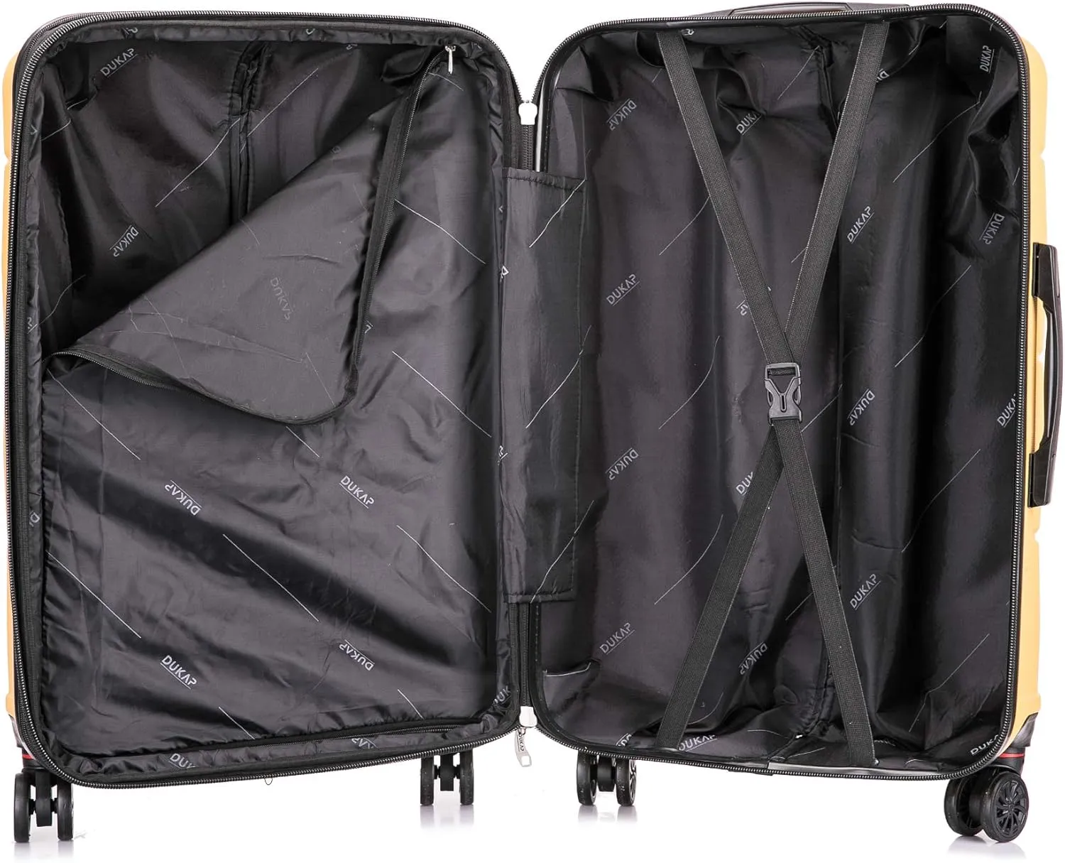 DUKAP ZONIX Luggage with Spinner Wheels | Durable Lightweight Hardside Suitcase, Spacious Travel Bag with Handle and Trolley | 30 Inch Large Checked Luggage | Mustard