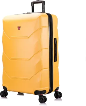 DUKAP ZONIX Luggage with Spinner Wheels | Durable Lightweight Hardside Suitcase, Spacious Travel Bag with Handle and Trolley | 30 Inch Large Checked Luggage | Mustard