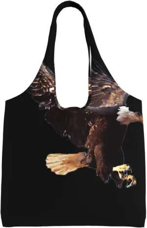 Eagle Print Canvas Tote Bags,Reusable Cloth Bags For Shopping Beach Grocery Trendy